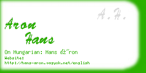 aron hans business card